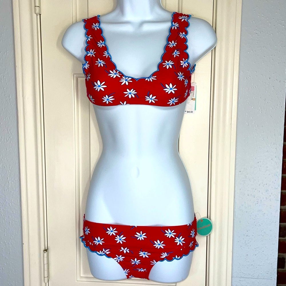 Cooper Key Big Girls 7-16 Scalloped Edge Two-Piece Swimsuit. NWT!